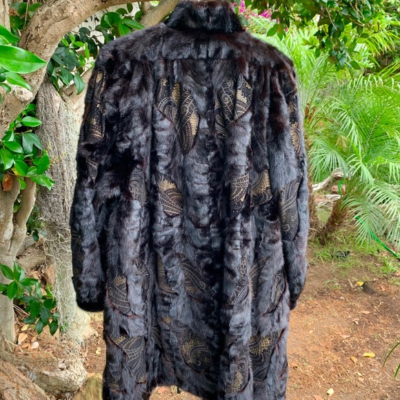 2X Mink Fur Parka Coat Quilted Liner 50”Bust😍EXCL - Picture 9 of 14